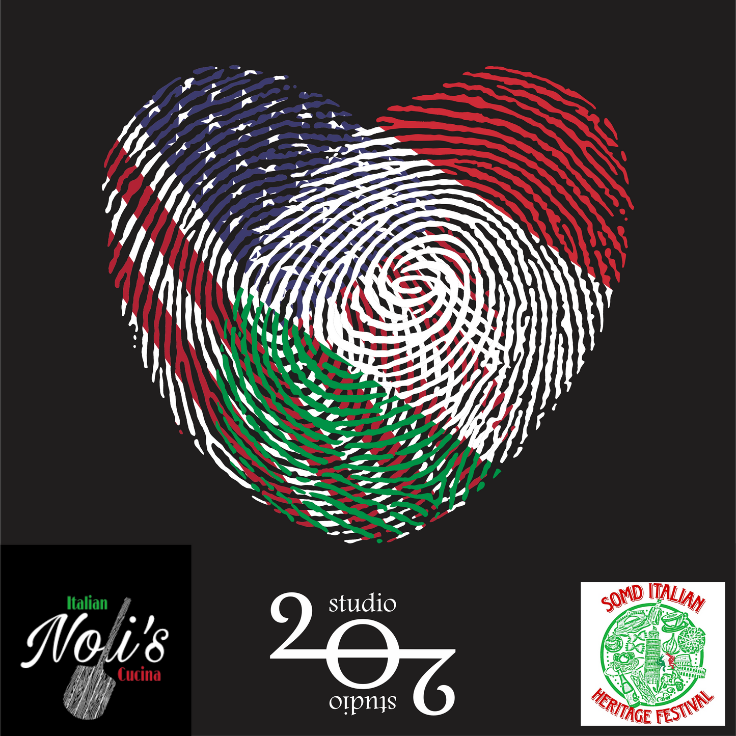 American Italian Fingerprint Heart