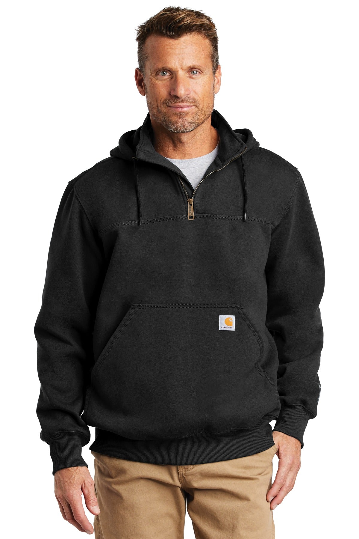 Carhartt Rain Defender Paxton Heavyweight Hooded Zip Mock Sweatshirt. CT100617 (Ink)