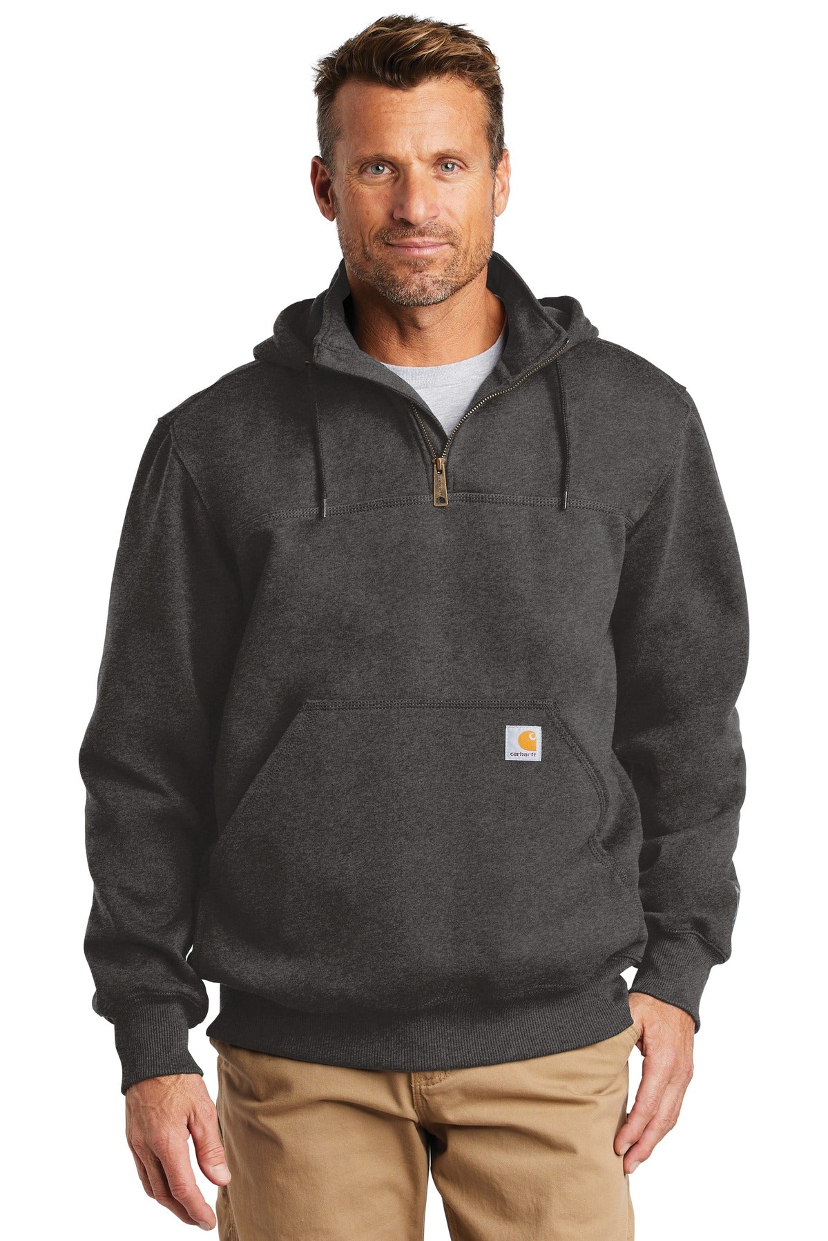 Carhartt Rain Defender Paxton Heavyweight Hooded Zip Mock Sweatshirt. CT100617 (Ink)