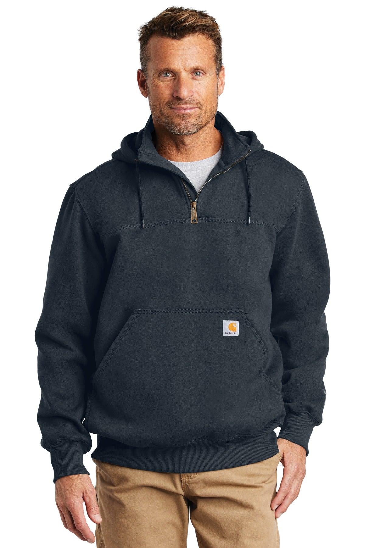 Carhartt Rain Defender Paxton Heavyweight Hooded Zip Mock Sweatshirt. CT100617 (Ink)