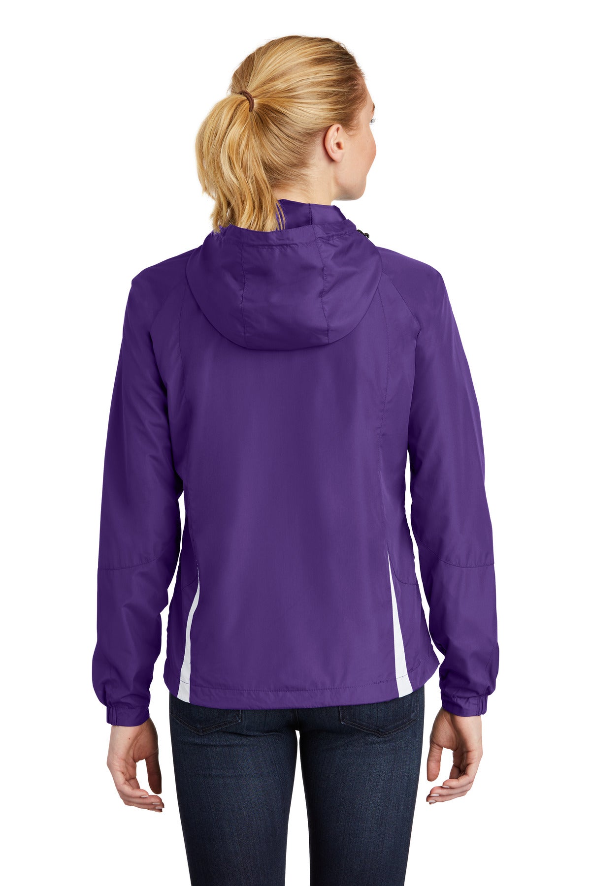 Sport-Tek Ladies Colorblock Hooded Raglan Jacket. LST76 (Embroidery)