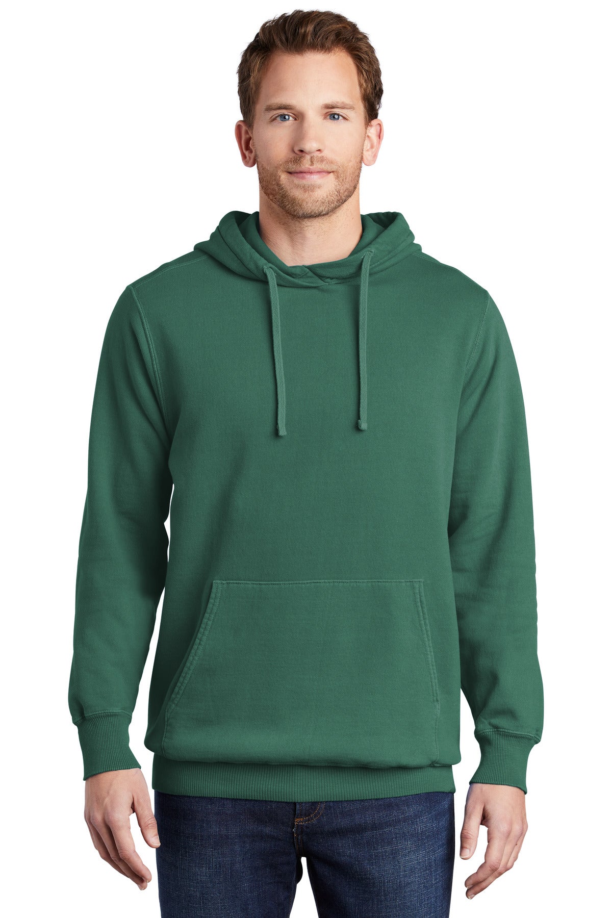 Port & Company Beach Wash Garment-Dyed Pullover Hooded Sweatshirt. PC098H (Embroidery)