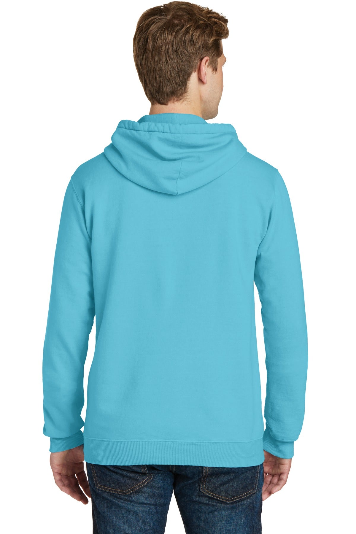 Port & Company Beach Wash Garment-Dyed Pullover Hooded Sweatshirt. PC098H (Embroidery)