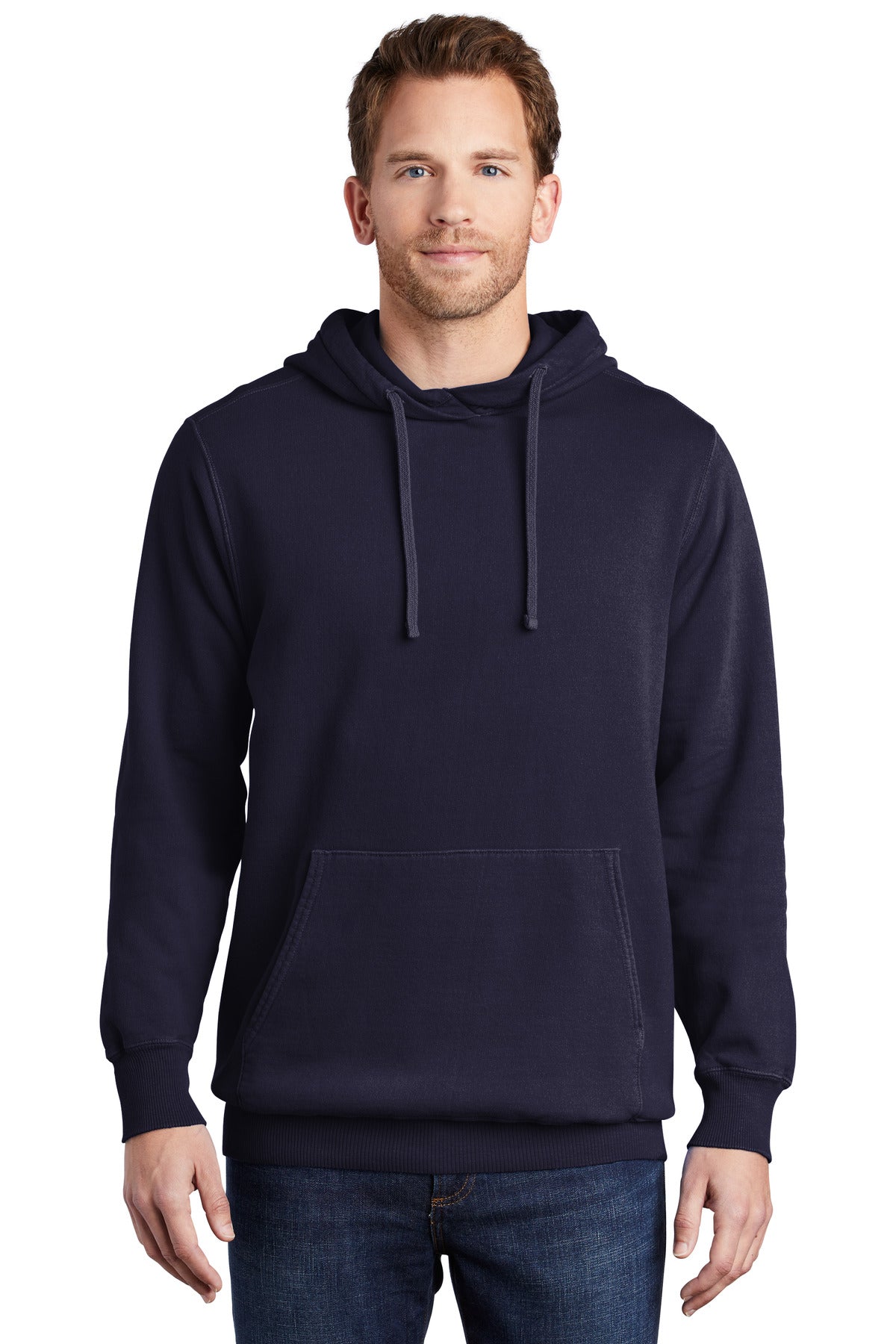 Port & Company Beach Wash Garment-Dyed Pullover Hooded Sweatshirt. PC098H (Embroidery)
