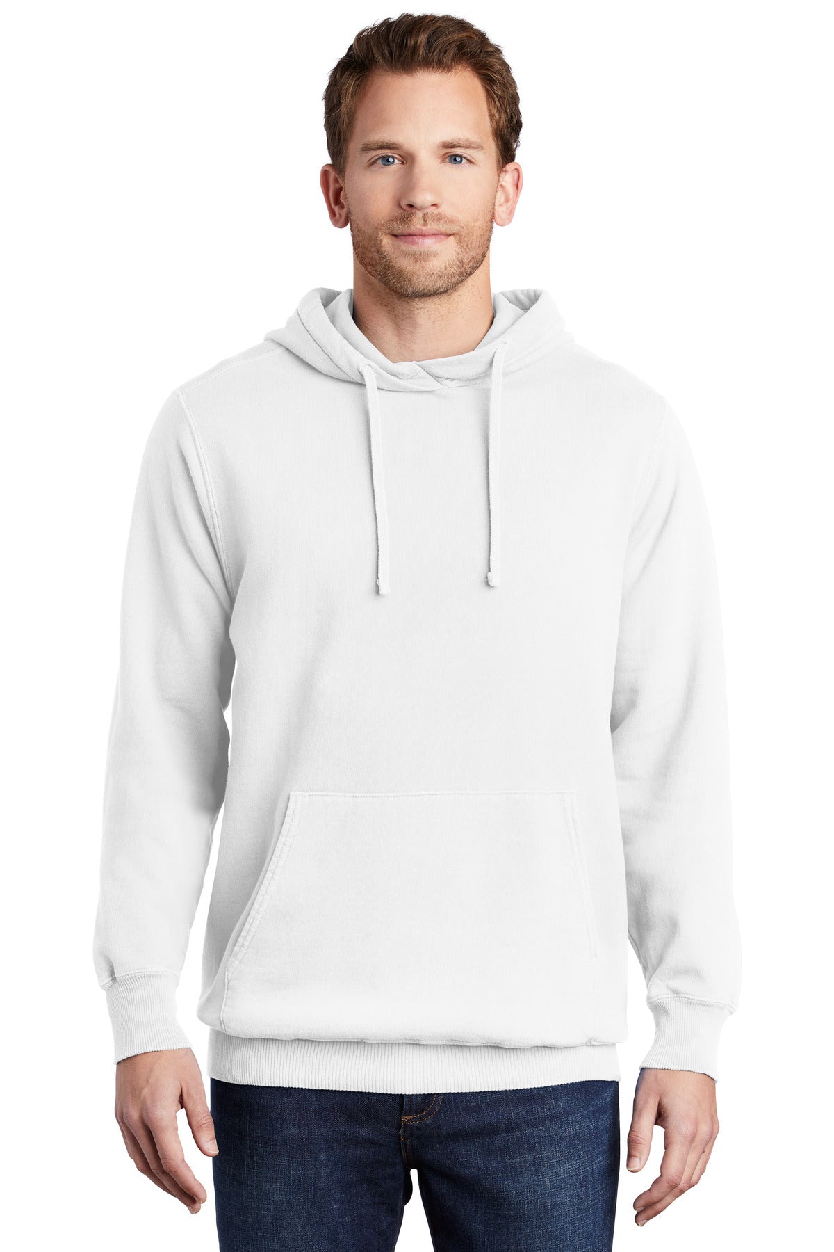 Port & Company Beach Wash Garment-Dyed Pullover Hooded Sweatshirt. PC098H (Embroidery)
