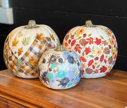 Eat. Drink. Create.  Fall Themed Decoupage Pumpkins.