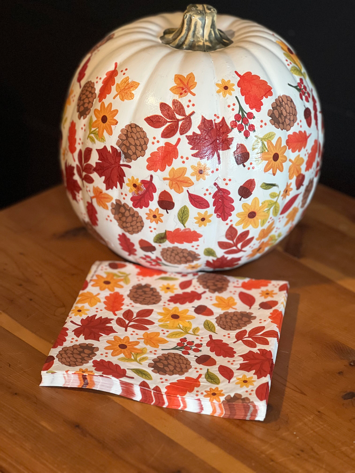 Eat. Drink. Create.  Fall Themed Decoupage Pumpkins.