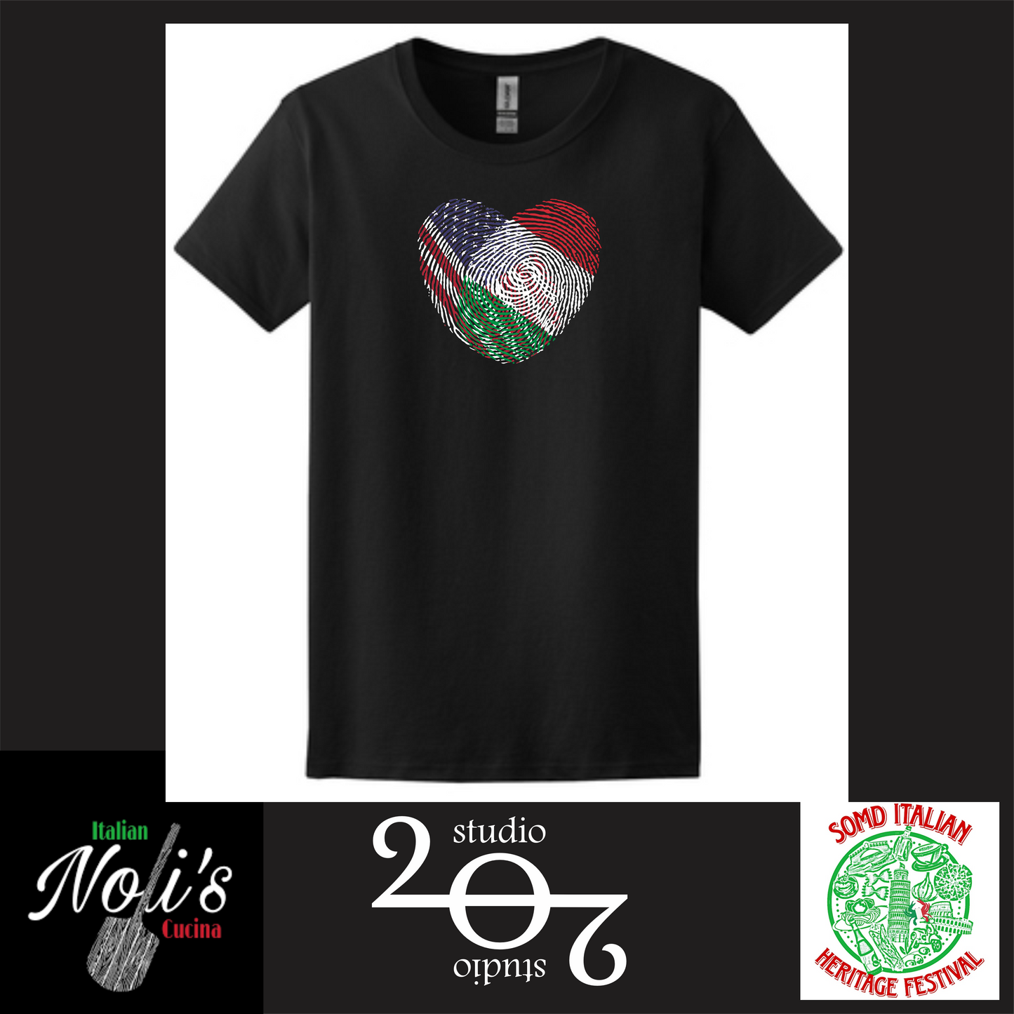 American Italian Fingerprint Heart