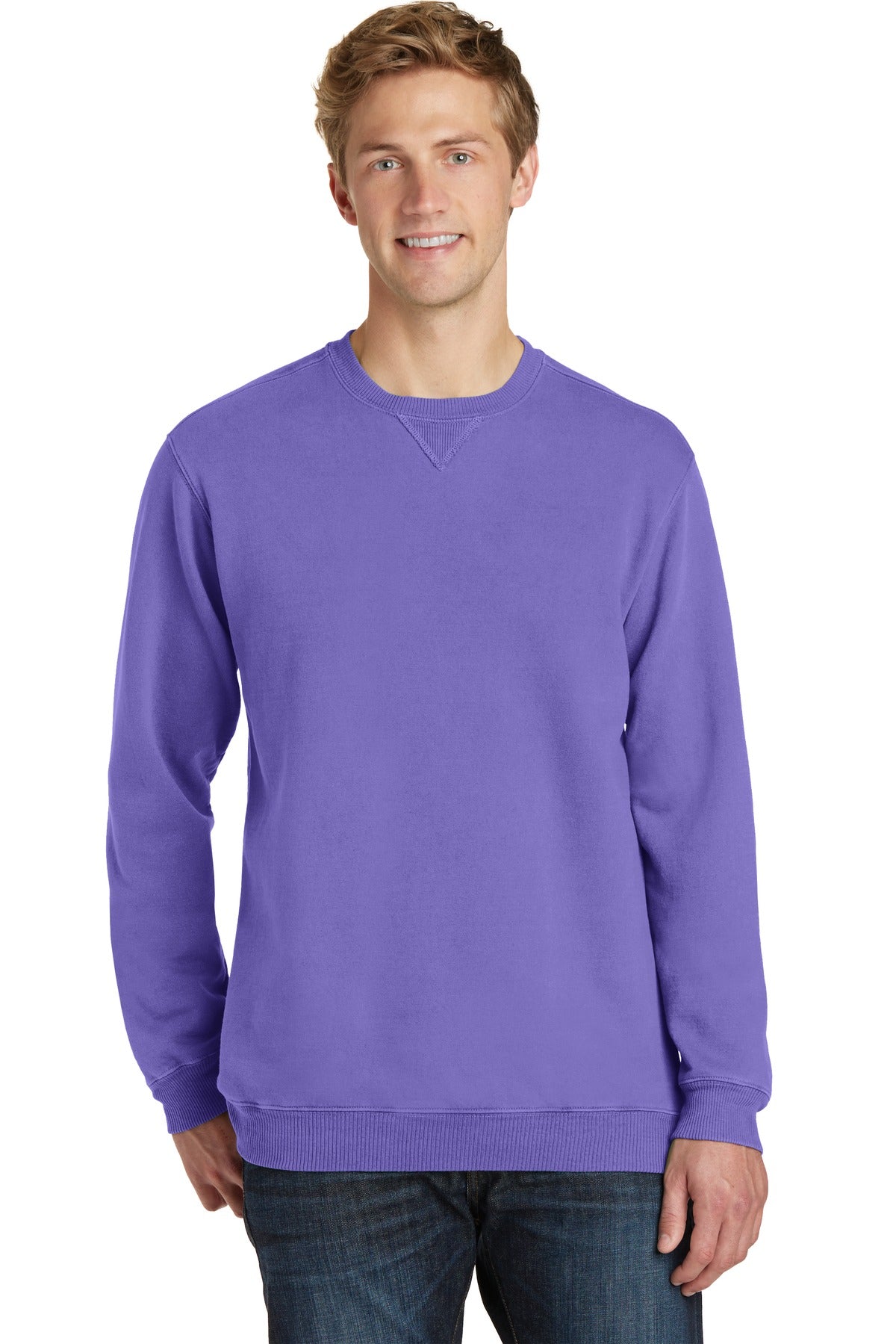 Port & Co Beach Wash Garment-Dyed Crewneck Sweatshirt PC098
