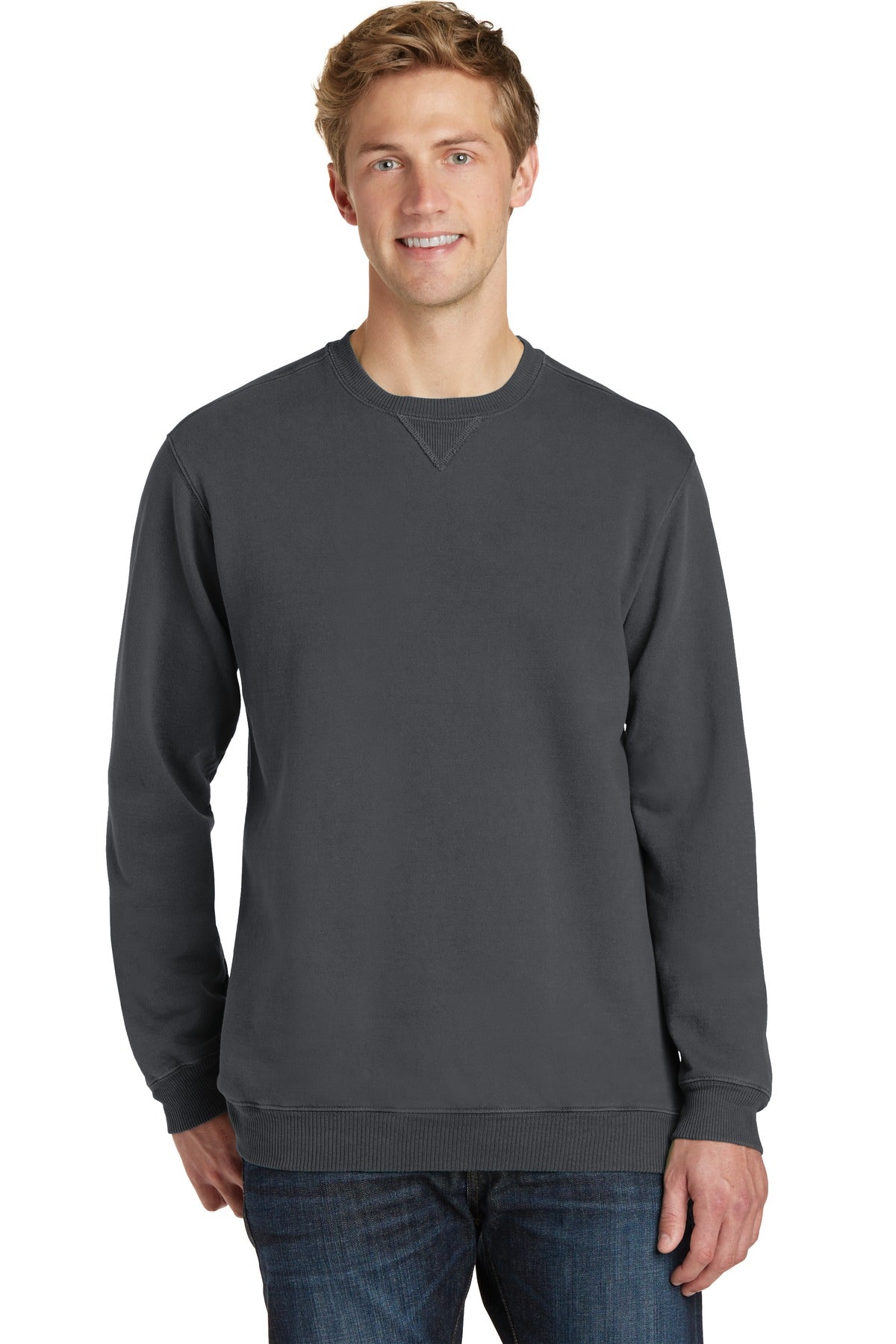 Port & Co Beach Wash Garment-Dyed Crewneck Sweatshirt PC098
