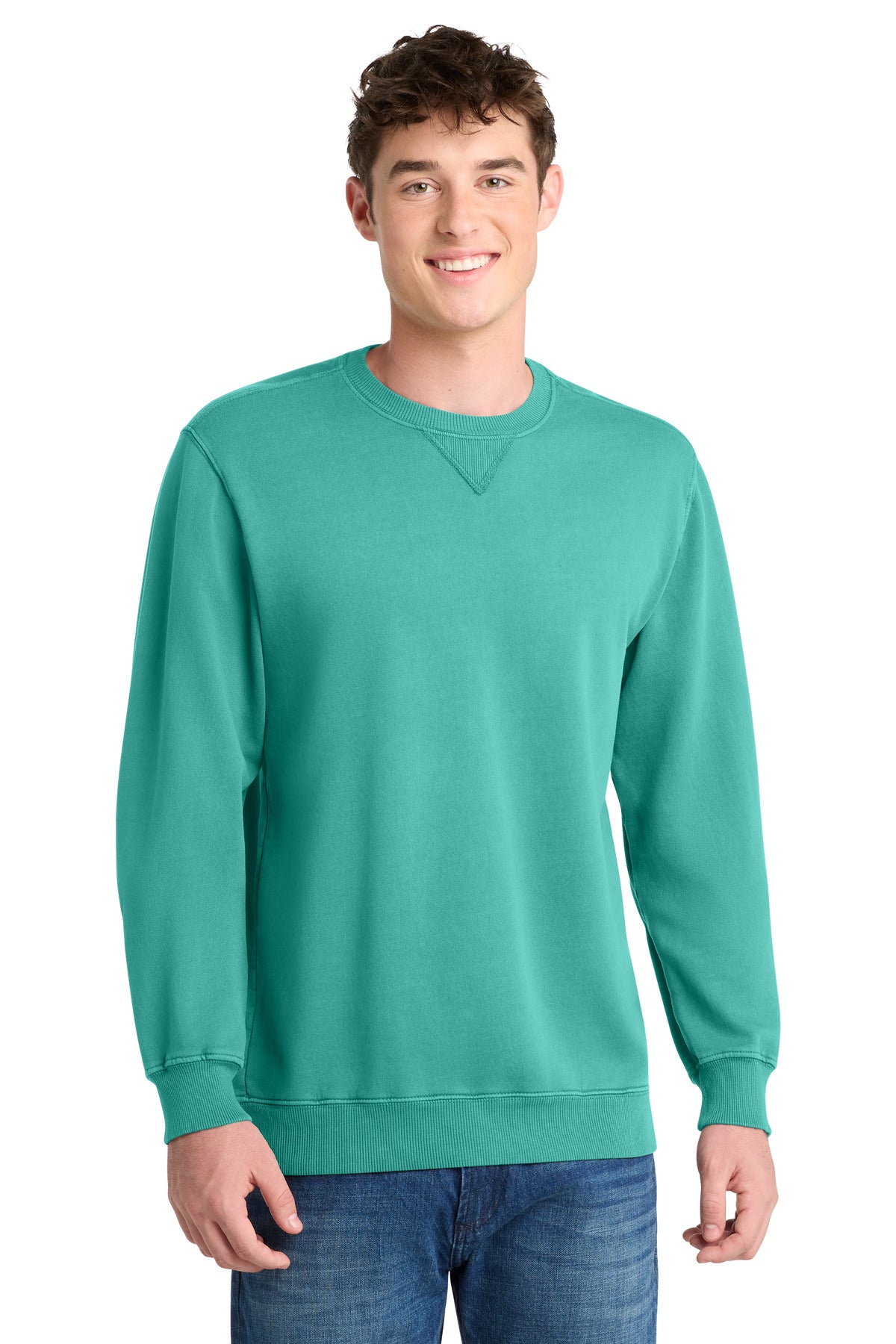 Port & Co Beach Wash Garment-Dyed Crewneck Sweatshirt PC098