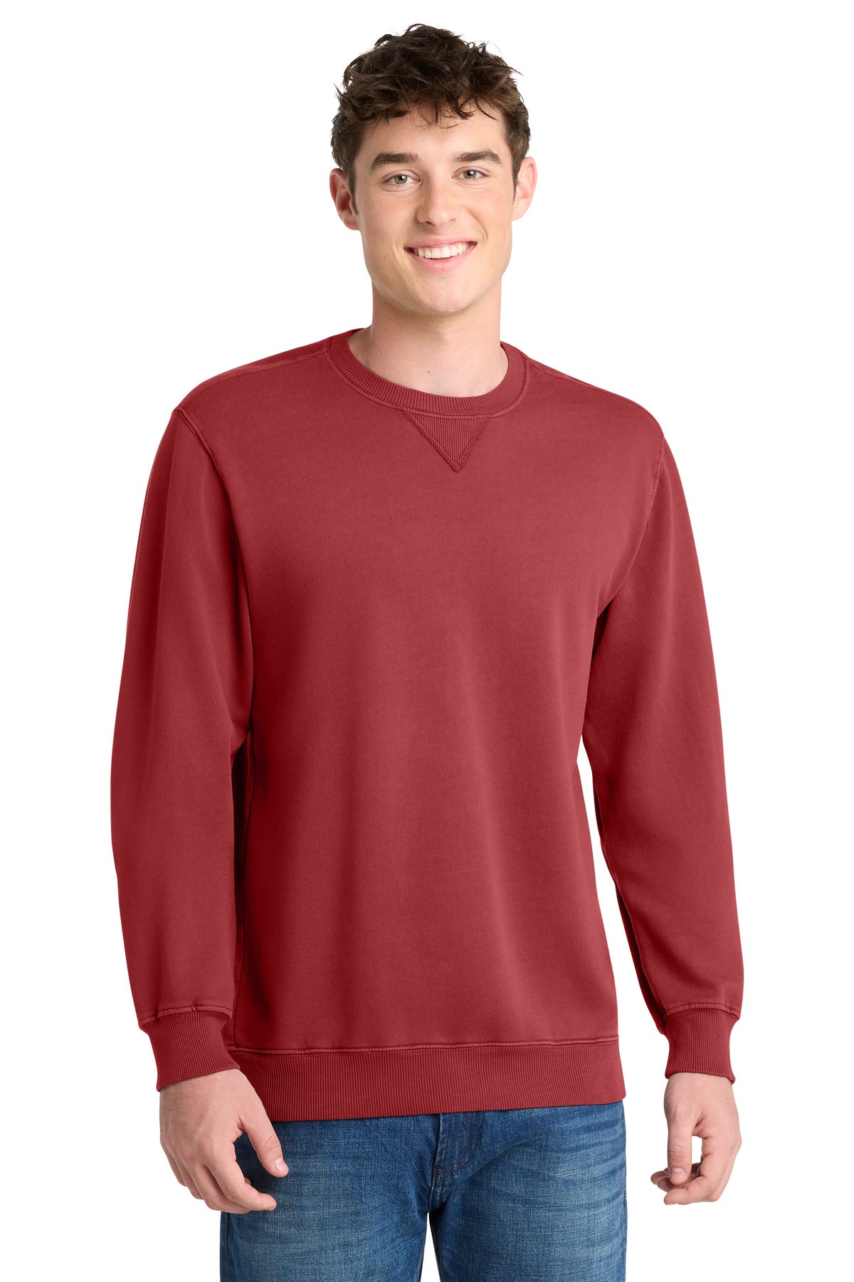 Port & Co Beach Wash Garment-Dyed Crewneck Sweatshirt PC098