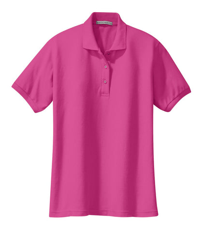 Port Authority® Ladies Silk Touch™ Polo (Colors: Black, White, Grey, Red) L500
