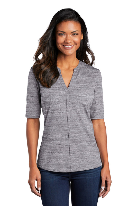 Port Authority  Ladies Stretch Heather Open Neck Top  LK583