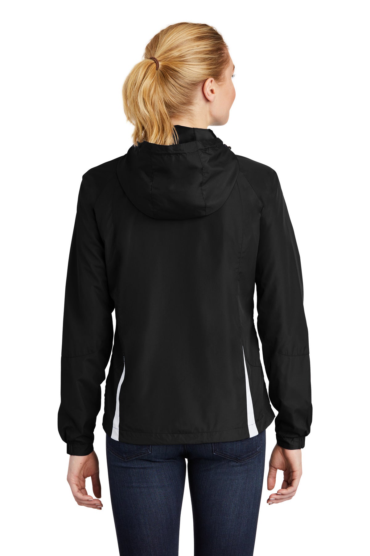 Sport-Tek Ladies Colorblock Hooded Raglan Jacket. LST76 (Ink)