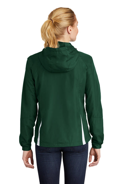 Sport-Tek Ladies Colorblock Hooded Raglan Jacket. LST76