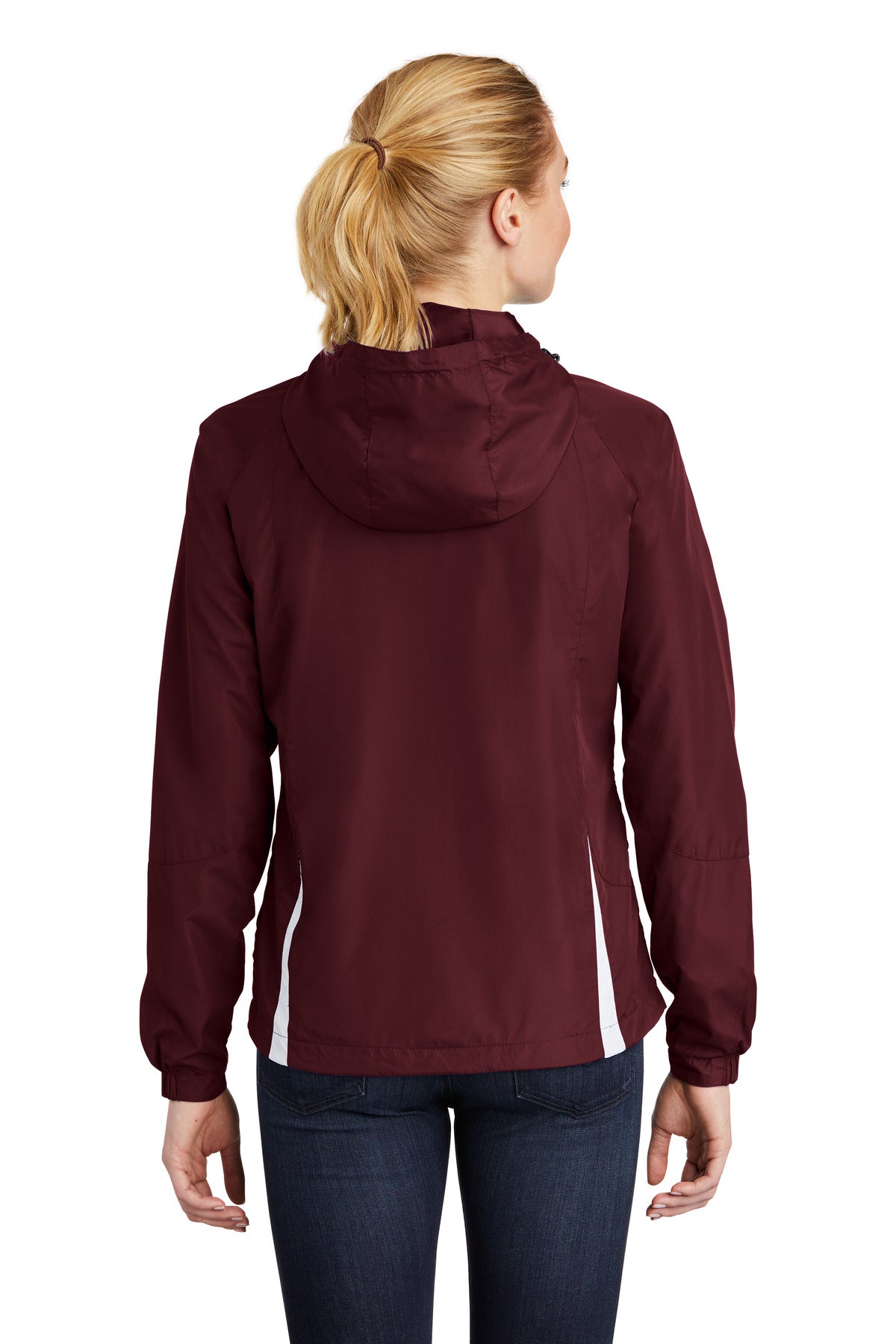 Sport-Tek Ladies Colorblock Hooded Raglan Jacket. LST76 (Embroidery)