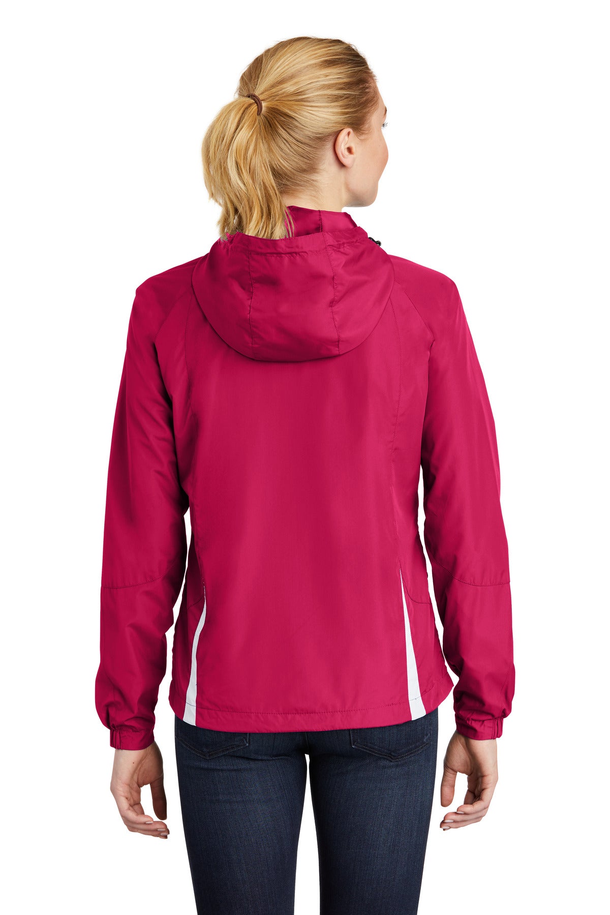 Sport-Tek Ladies Colorblock Hooded Raglan Jacket. LST76 (Embroidery)