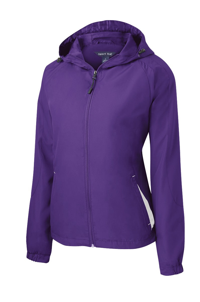 Sport-Tek Ladies Colorblock Hooded Raglan Jacket. LST76 (Ink)