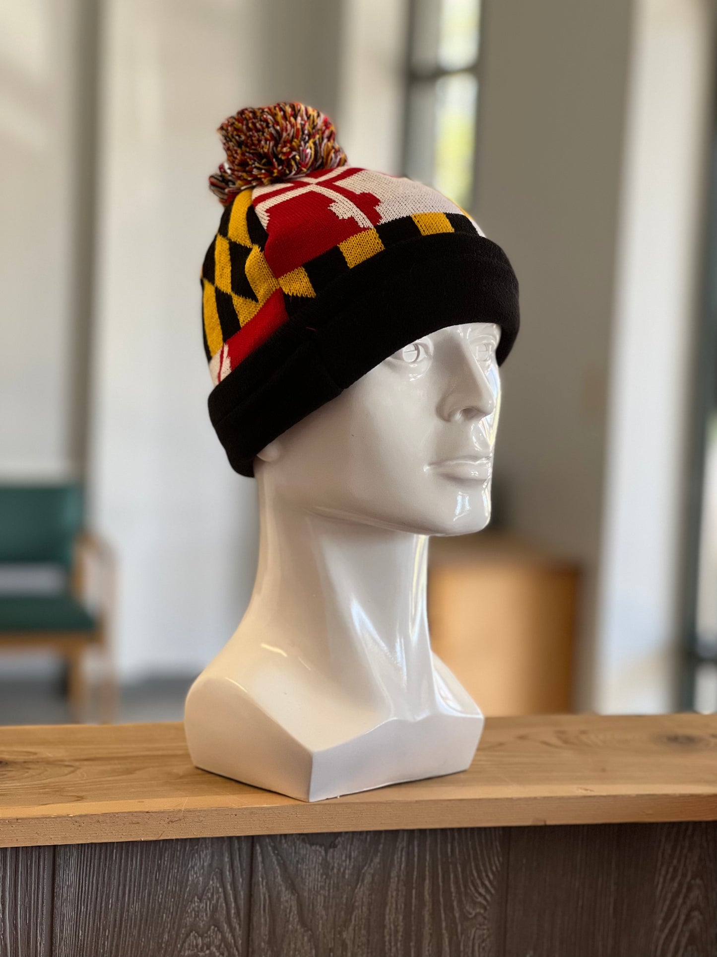 Maryland Flag Knit Hat with fleece lining (Can be Personalized)