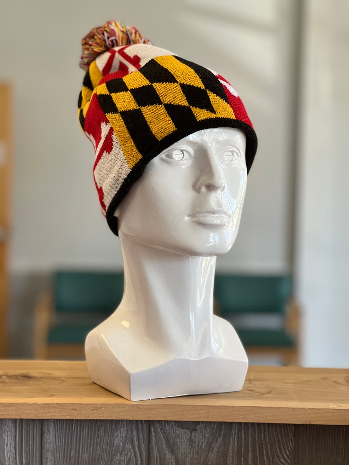 Maryland Flag Knit Hat with fleece lining (Can be Personalized)