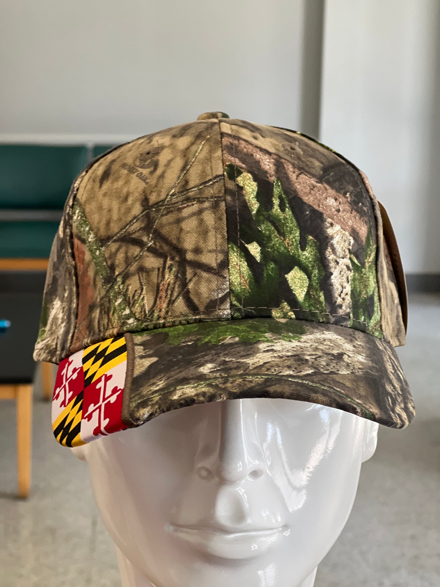 Camo Baseball Cap with Maryland Flag (can be personalized)